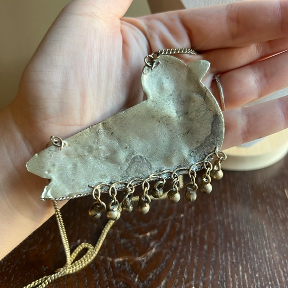 Vintage Brass Agate Duck Pendant - Picture 4 of 5